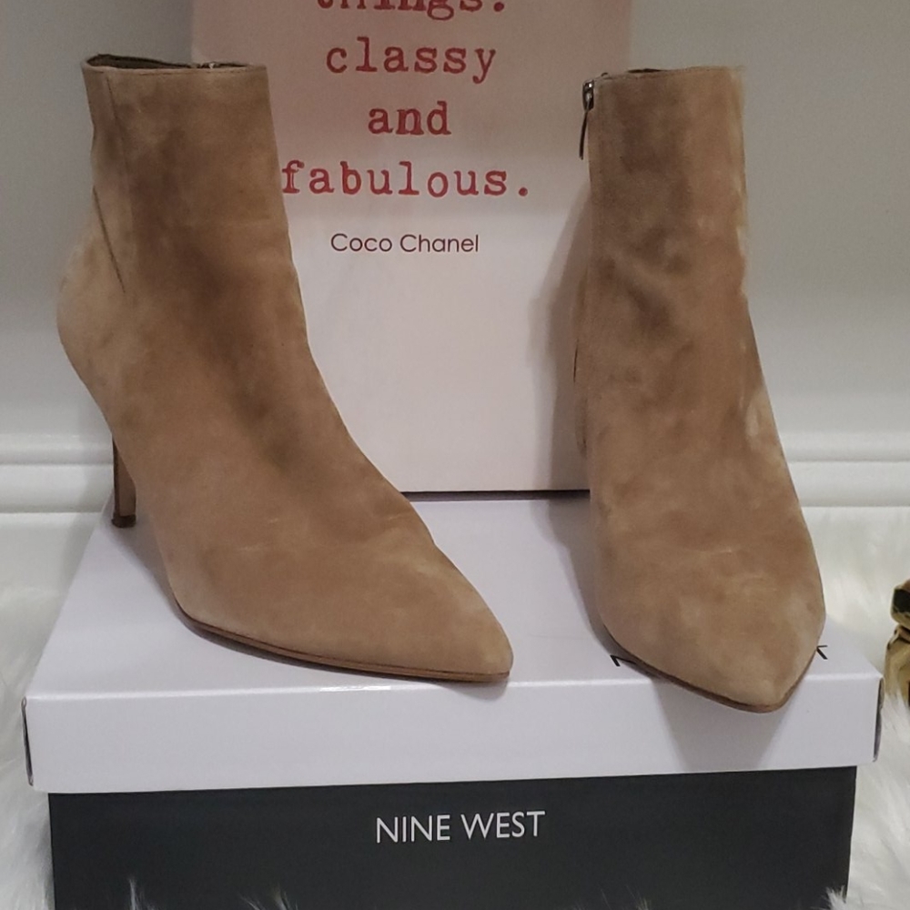 9West Suede Ankle Boots